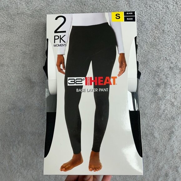NEW 2-Pack32 Degrees Women's S Base Layer Legging Black - Picture 4 of 8